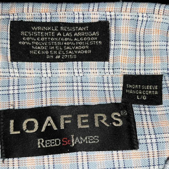 ⬇️$20 Loafers SS plaid button down mens Lg - Picture 4 of 5